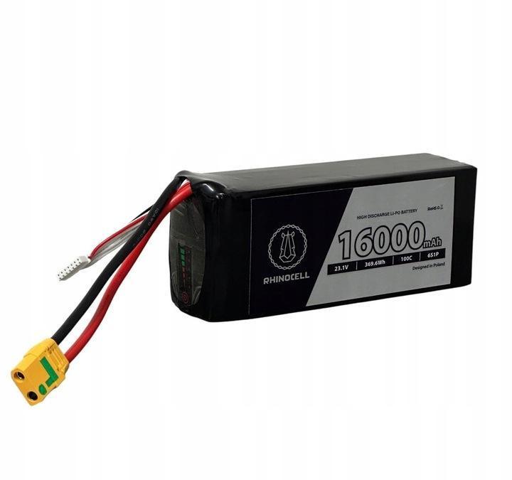 akumulator li po rhinocell battery 16000mah 23.1v 6s1p 100c z wtyczką xt90